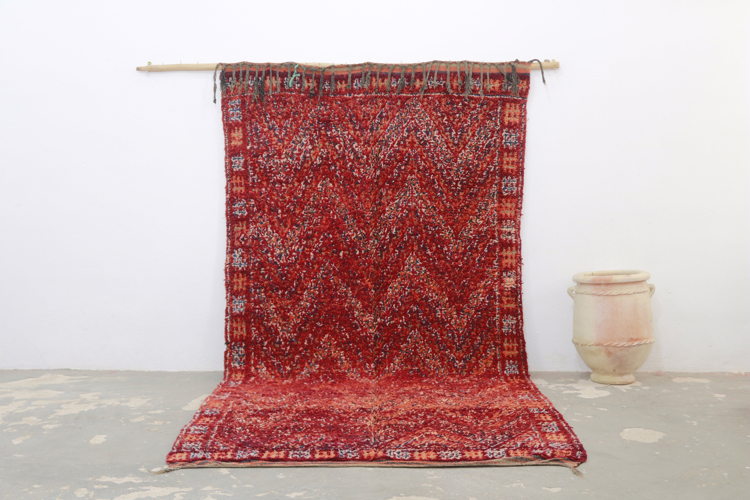 Berber Vintage "Crimson Lattice" - Image 1