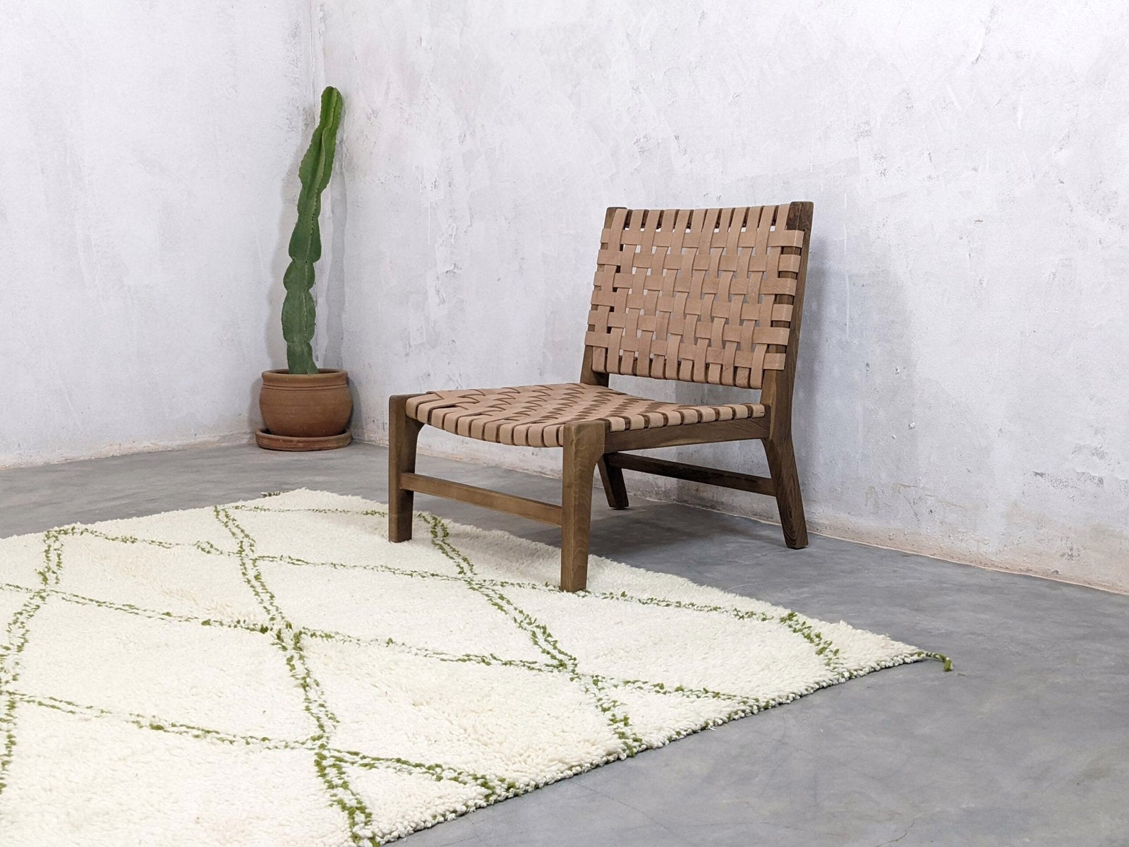 Fauteuil Baldi Chic En cuir Handwoven Piece