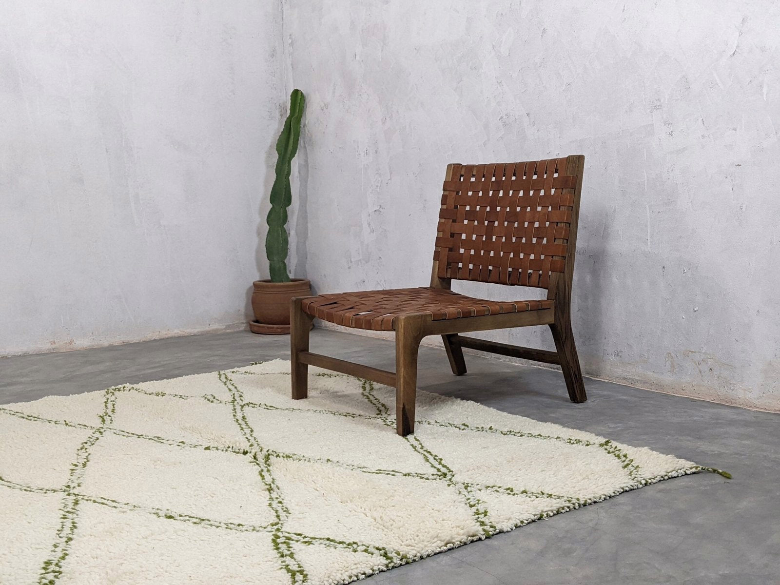 Leather & Walnut Armchair – 60 × - Image 1