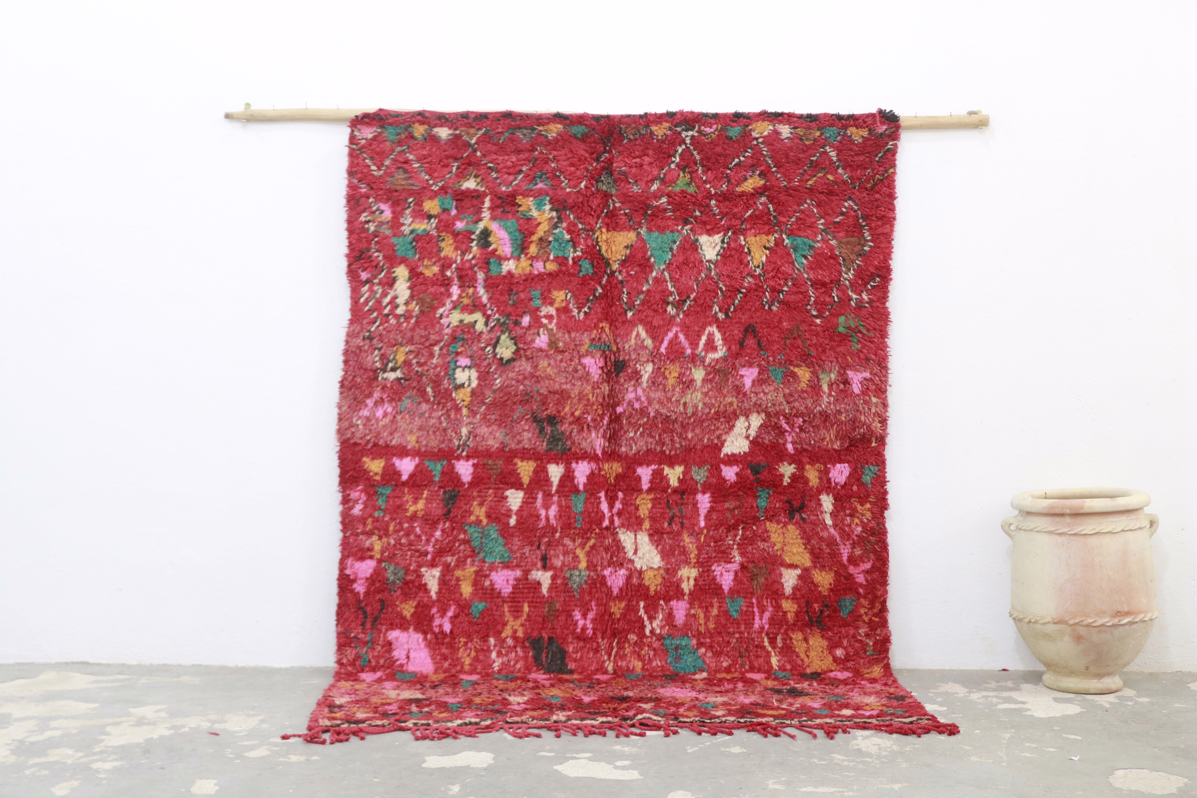 Berber Vintage "Crimson Flora" - Image 1
